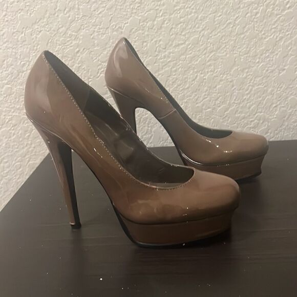 Steve Madden High Heels Size 8 Women’s - Surpass Heels Brown Patent - Picture 3 of 4